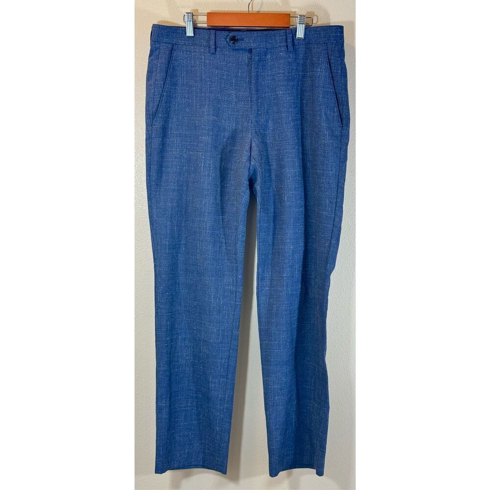 Lauren Ralph Lauren Women’s Wool/Linen Blend Blue Slacks Trouser Pants 32W x 30L